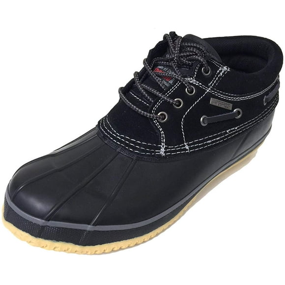 ClimaTex SB-30 Men's Short Duck Boots Suede Thermolite Insulated Waterproof Snow Rain Shoes (8 D(M) US, Black/Black)