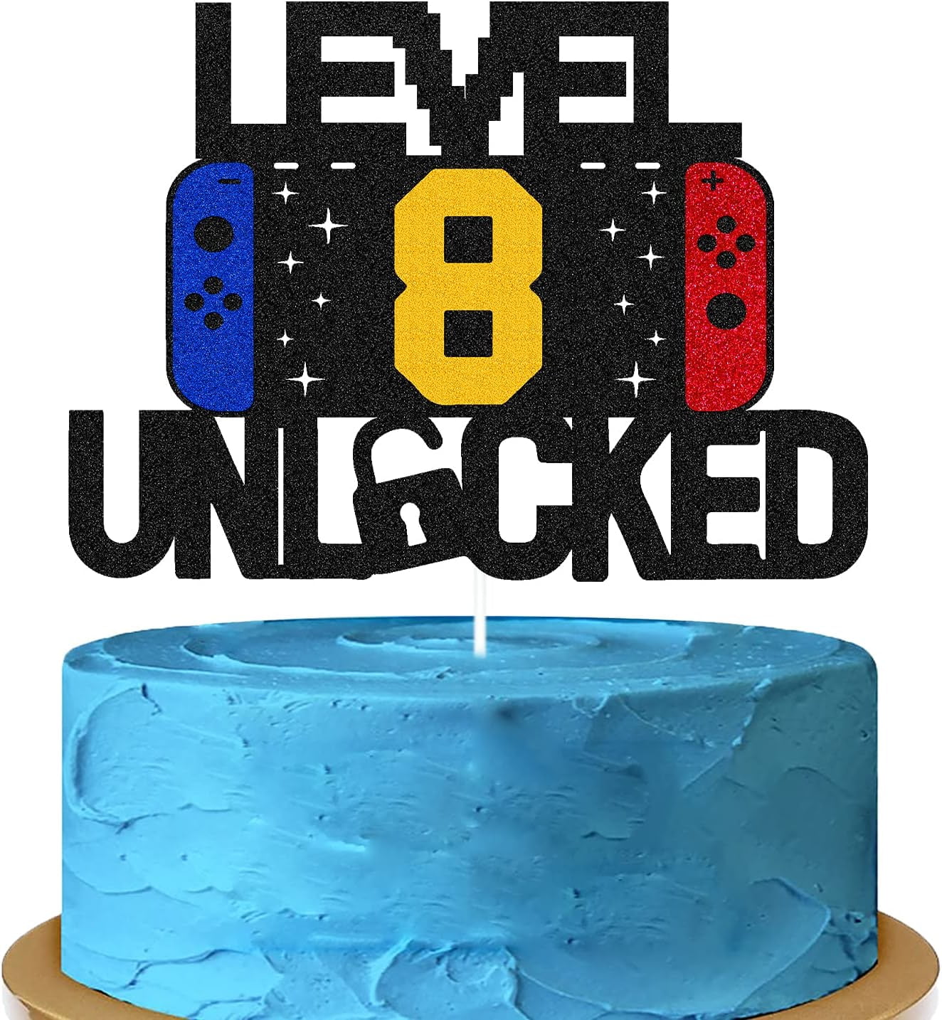 Level 8th Unlocked Sign Cake Topper Happy 8th Birthday Level Up Tenth Cake  Decorations for Video Game Controller Themed Kids Boy Girl Bday Party  Supplies Double Sided - Walmart.com