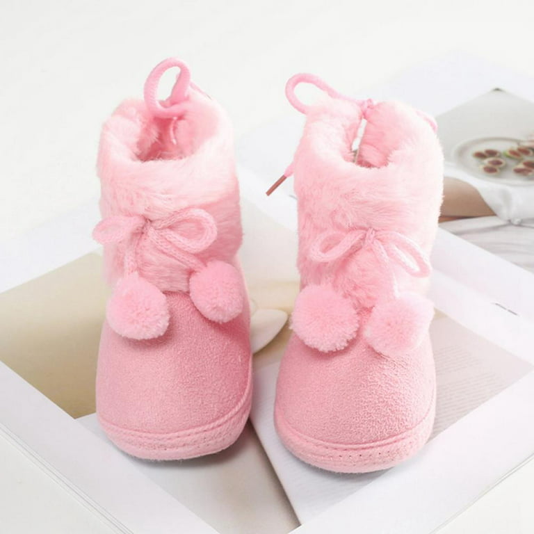 URMAGIC 0-18M Baby Girls Boys Boots Warm Winter Fur Baby Shoes Pom Pom - Walmart.com