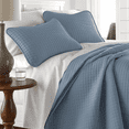 thumbnail image 4 of DBOZE Oversized King 3 Piece Lightweight Quilt Set Soft Cotton Blend Bedspread with Diamond Embroidery Gray, 4 of 7