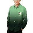 thumbnail image 3 of Xcmzpl Boys Hawaiian Shirt St Patricks Day Long Sleeve Casual Button Down Beach Aloha Shirt Kids Summer Hawaii Shirts 3-16 Years, 3 of 8