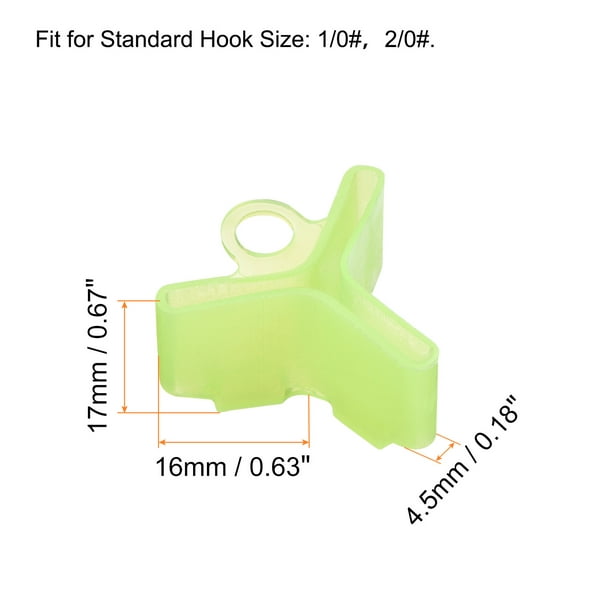 Uxcell Plastic Fishing Hook Bonnets Treble Hook Covers Fit for 1/0#，2/0#,  Fluorescent Yellow 50 Pack 