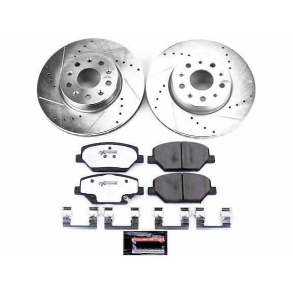 Front Brake Pad and Rotor Kit - Compatible with 2016 - 2023 Chevrolet Camaro - Power Stop