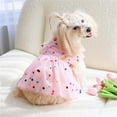 thumbnail image 3 of HQREA Pink Tulle Dog Dresses Rose Flower Puppy Cat Wedding Dress Princess Costume for Teddy, 3 of 5