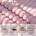 thumbnail image 3 of 55" Convertible Futon Sofa Bed,Folding Boneless Couch with Sleeper Sofa,Fold Out Floor Sofa with Deep Seat,Cloud Corduroy Foldable Mattress Couch for Living Room,Pink, 3 of 8