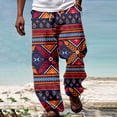 thumbnail image 2 of Mrzhqd Casual Pants For Men African Dashiki Traditional Style Trouser Summer Hawaii Holiday Ankara Beach Floral Pants Navy S, 2 of 5