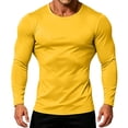 thumbnail image 2 of Hvogkswy Compression Shirt Men, Crew Neck Dry Workout Base Layer Undershirt Thin Stretchy Slim Comfy Long Sleeve Tops, 2 of 8