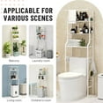 thumbnail image 3 of SUSUZI Over the Toilet Storage Rack 3-Tier Bathroom Organizer Shelf Metal Bath Shelves Freestanding Above Toilet Stand for Bathroom Laundry, White, 3 of 11