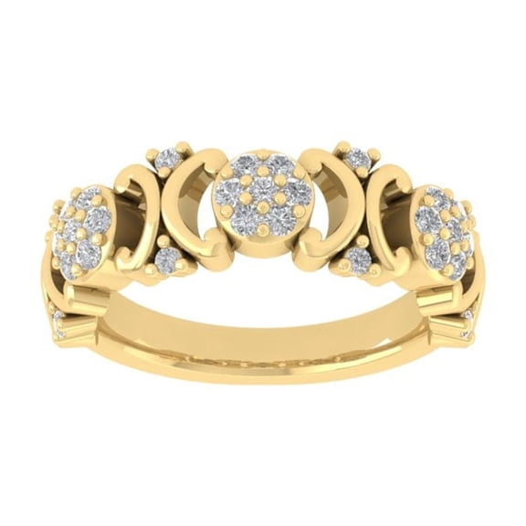 Araiya Fine Jewelry 14K Yellow Gold Round-shape Lab Grown Diamond Anniversary Ring ( 1/4 cttw, D-F Color, VS Clarity) Size 10