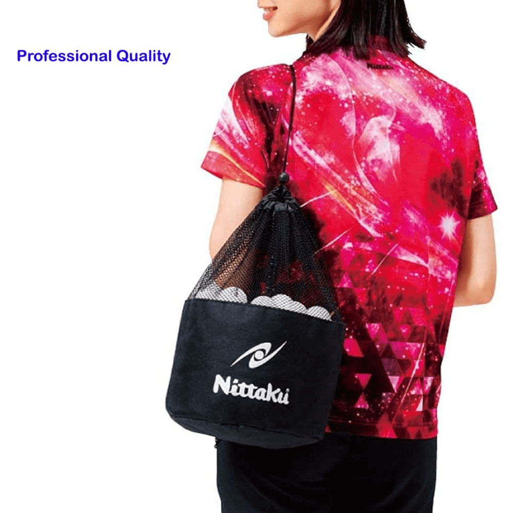 Nittaku Professional Manys Table Tennis Ball Bag, Fits Up to 200 Ping Pong Balls