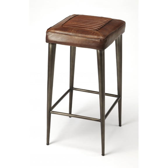 Brown Leather Bar Stool