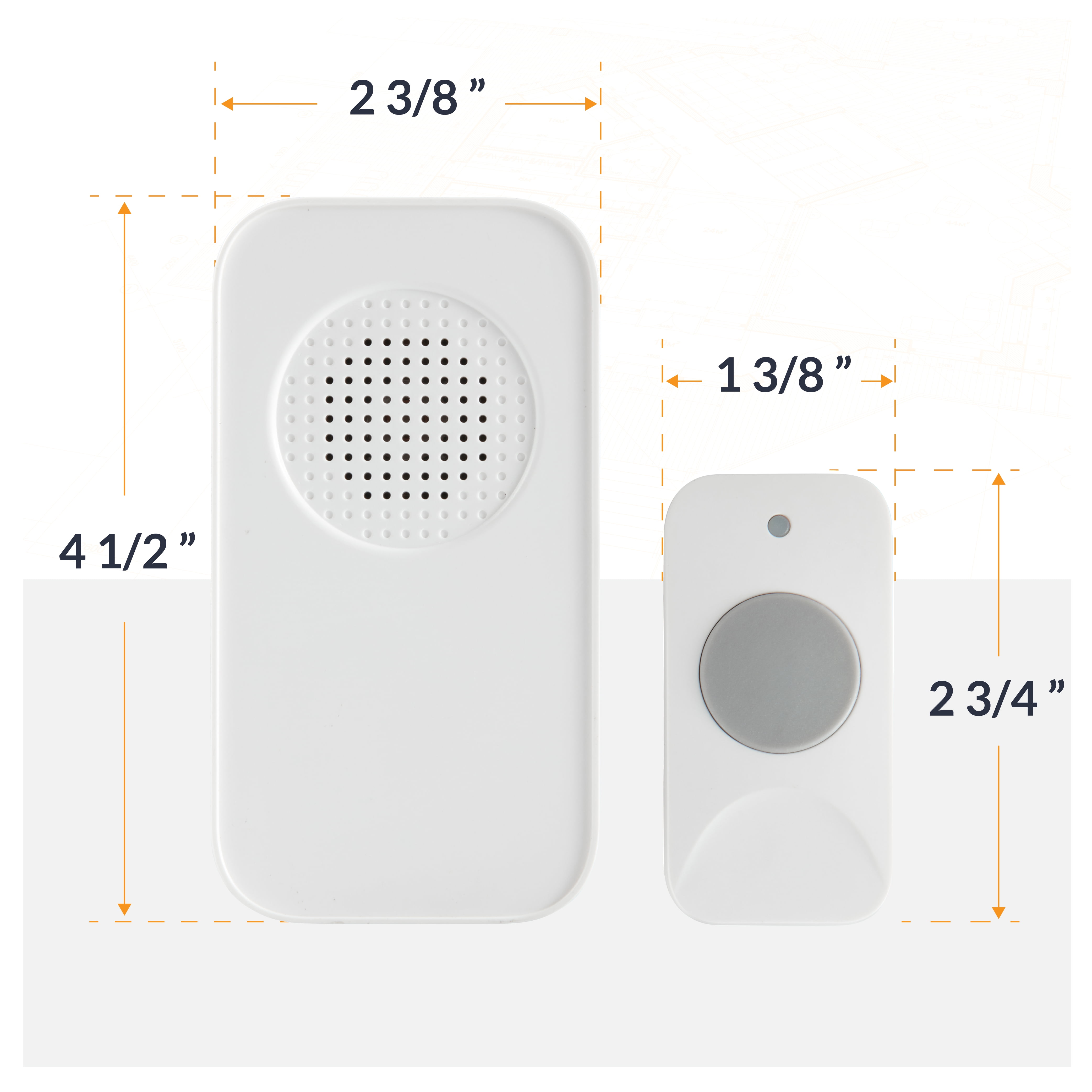 Newhouse Hardware WCMB Wireless Door Chime Kit with Remote, 250 ft. Operating Range, Push Button, 32 Chimes, Adjustable Volume, White