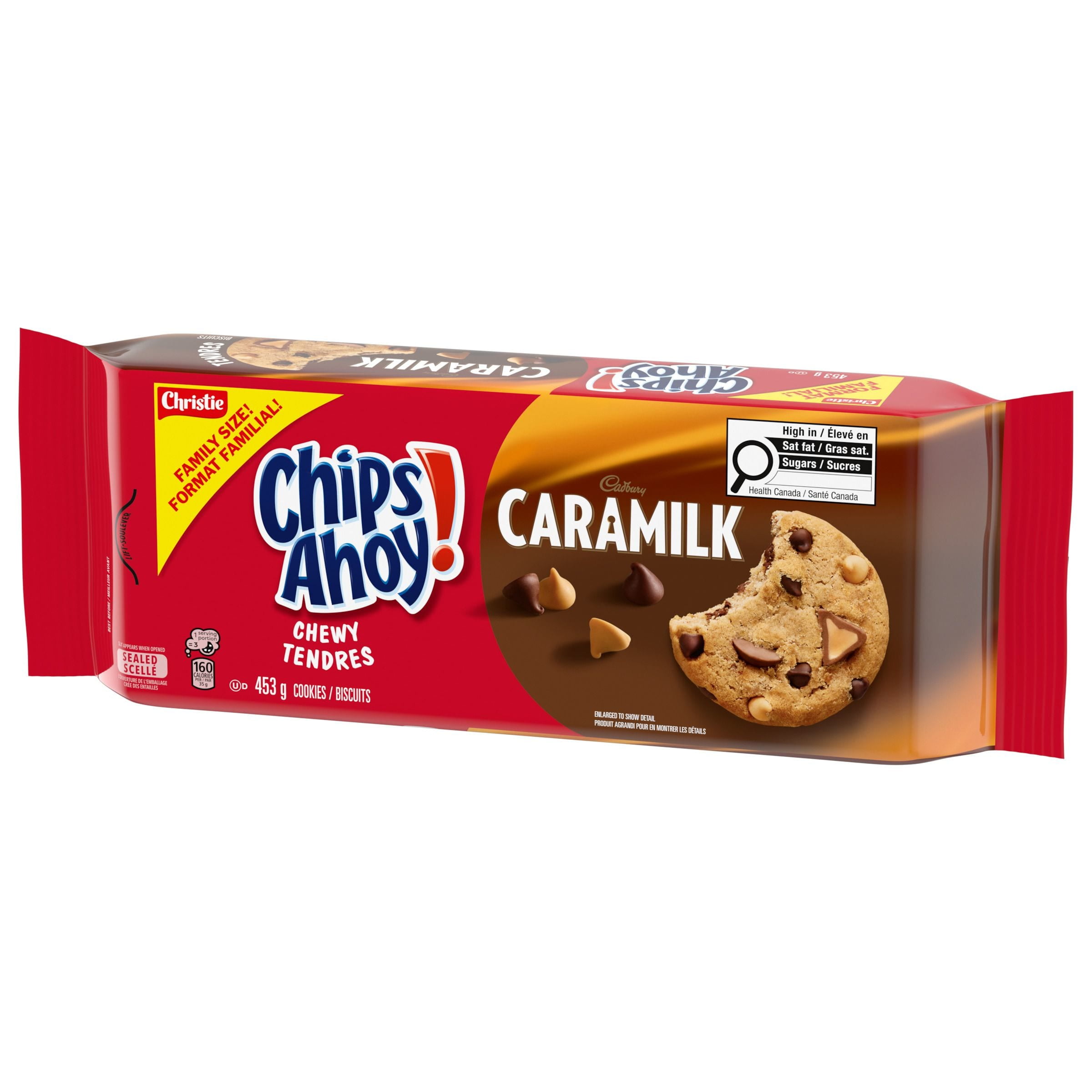 Biscuits CHIPS AHOY! CARAMILK, 1 emballage refermable, format familia