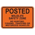 thumbnail image 1 of Size: 16" x 12" - Posted Wildlife Safety Zone Metal Sign, 1 of 4