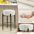 thumbnail image 5 of Counter Height Bar Stools, Set of 2, 24" Modern Backless Bar Stools, Ideal for Kitchen Counter, Kitchen Island, Boucle Sherpa Padded Cover, with Round Soft Seat and Foot Rest, White, 5 of 8