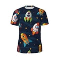 thumbnail image 6 of Rocae Spaceships and Stars for Men's Mesh Quick-Dry Short Sleeve Workout T-Shirt,Mens Crew Neck Tee Lightweight Soft Classic T Shirts X-Small, 6 of 9