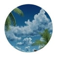 thumbnail image 4 of HAOXIT Travel Tablecloth, Sunny Vacation Clear Sky Scenic Summer Seashore Picture, Dining Room Kitchen Round Table Cover, 4 of 8