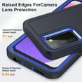 thumbnail image 4 of for Galaxy A03s Case Kickstand Durable 3-Layer Military Grade Protective Cover Hybrid Silicone Heavy Duty Rugged Shockproof Screen Lip Raised Protection for Samsung Galaxy A03s,
Darkblue+Royalblue, 4 of 7
