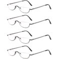 thumbnail image 1 of GFDYREE Half Reading Glasses Half Rim Metal Frame Glasses Spring Hinge Readers for Men and Women, 1 of 6