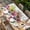 Beige Pink, variant on Easter Bunny Table Cloths for 8 Foot Rectangle Tables, Spring Colorful Daisy Flowers Rabbit Wood Plank Patio Waterproof Elastic Fitted Tablecloths, Washable Rectangular Table Cover for Camping
