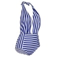 thumbnail image 4 of Rayas de Sin Halter Pieza Vintage Tejido Elástico Transpirable XL Colco  traje de baño de una pieza para mujer, 4 of 8