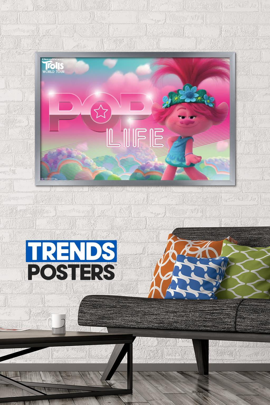 DreamWorks Trolls 2 - Pop Life Wall Poster, 22.375" x 34", Framed