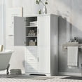 thumbnail image 2 of M optimized Tall Storage Cabinet Freestanding Storage Organizer with 3 Doors, 3 Drawers for Kitchen Living Room Bedroom Bathroom, 32.6" x 19.6" x 62.2", 2 of 9