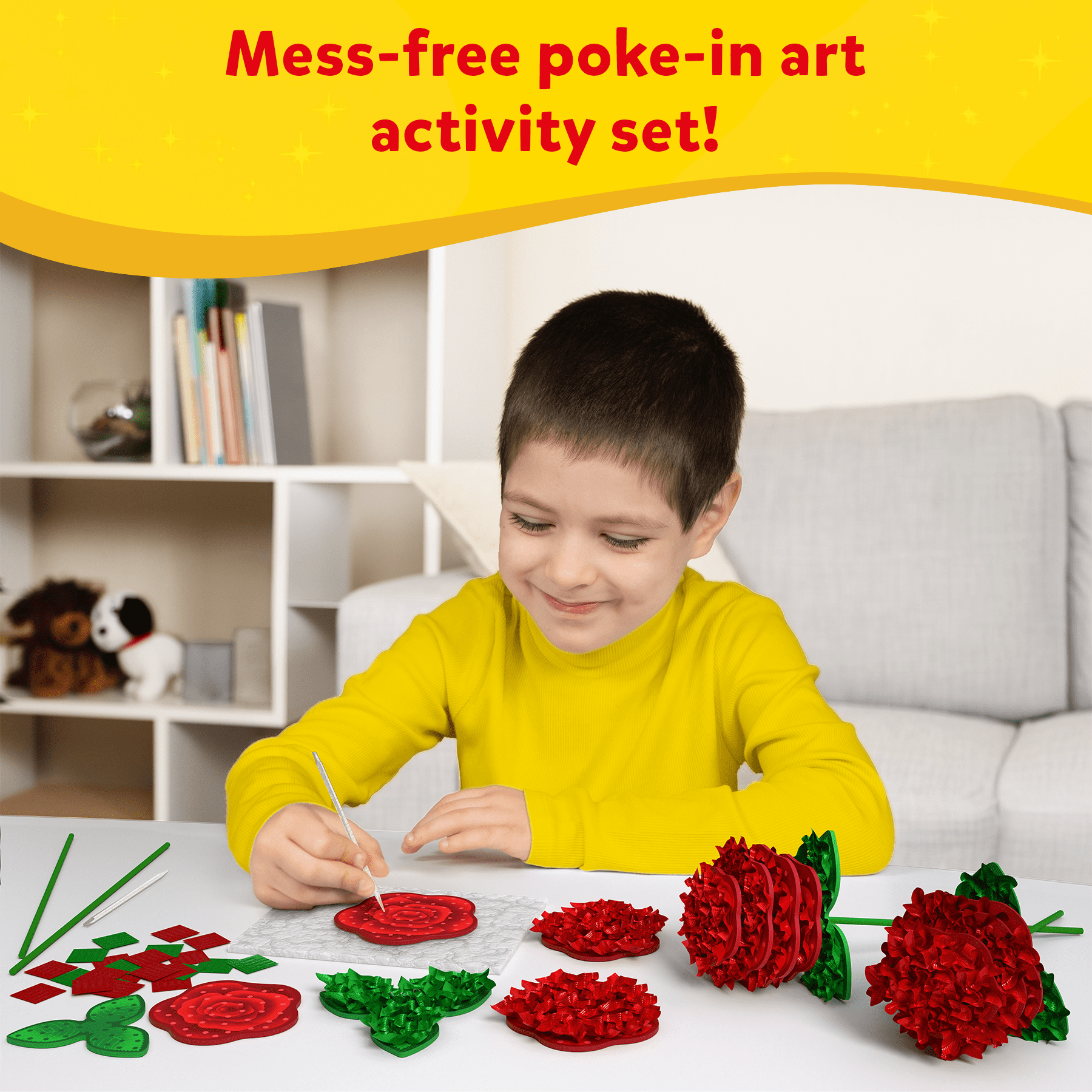 Skillmatics Poke-in Art - Rose Bouquet, Mess-Free Fun for Kids Ages 4 to 12