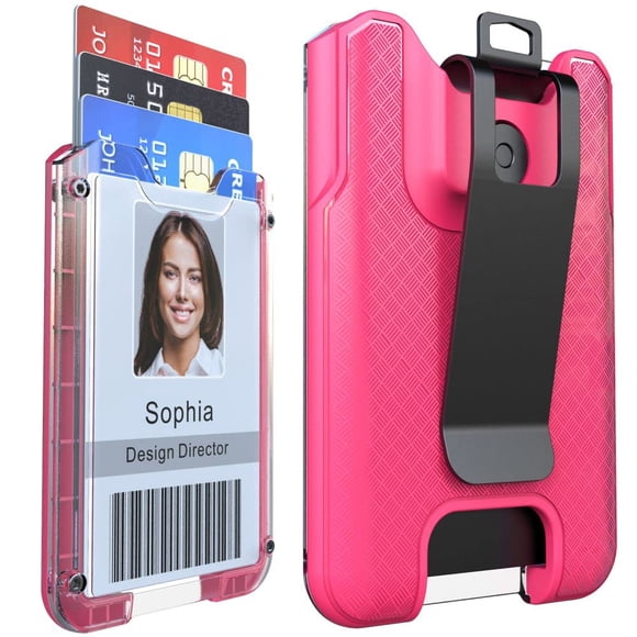 Cartera de policarbonato para tarjetas de identificación LIUGX, color rosa
