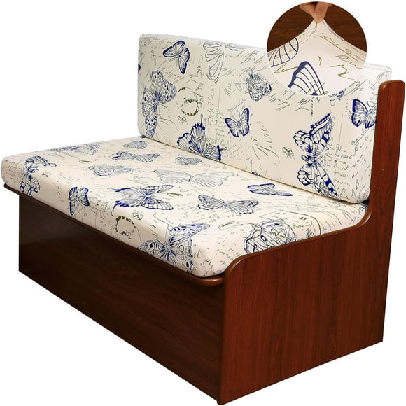 LOVEVER RV Dinette Cushion Covers Printed Elastic Camper Cushion Slipcover Stretchable Loveseat Sofa Chair Cover Furniture Protector for RV Camper Car Bench 1 Backrest Cover & 1 Bench Cov