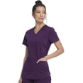 thumbnail image 6 of Dickies Balance Scrubs Top for Women V-Neck DK875, XL, Eggplant, 6 of 7