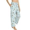 thumbnail image 6 of Salouo Bee Flower Print Women's Pajama Pants Casual Loose Sweatpants PJs Flowy Pants Drawstring Palazzo for Women Wide Leg Pants Lounge Pajama -X-Large, 6 of 8