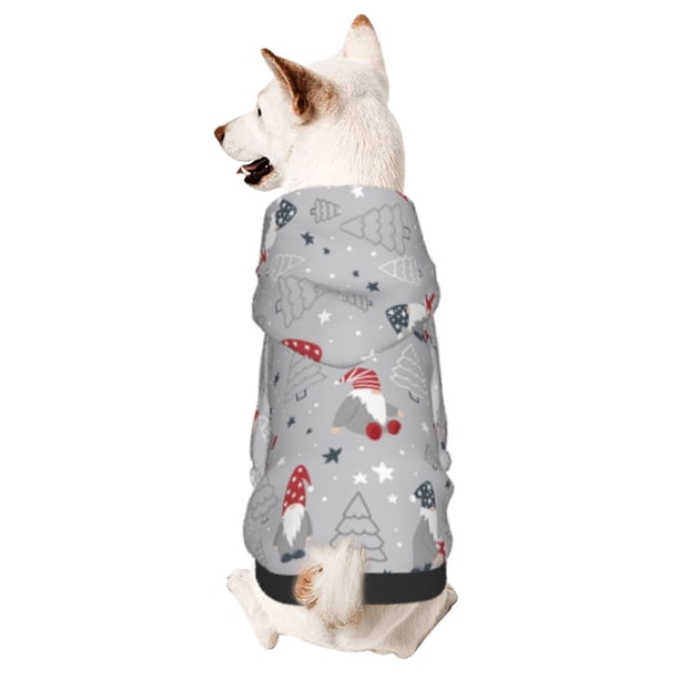 Fotbe Santa with Gifts Sudadera con Estampado para Perros Pequeños – Suéter con Capucha para Mascotas, Tela Suave de Forro Polar con Bolsillo-Medium