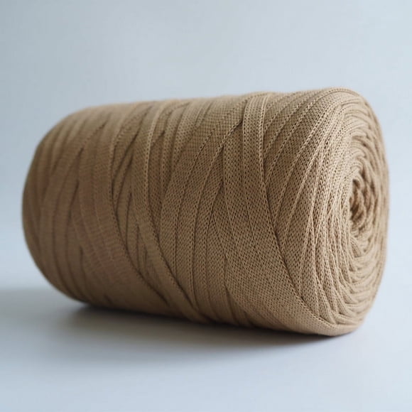 XmhyTop 250g 8.1oz Soild Color Fancy Yarns DIY Bag Handbag Carpet Cushion Cotton Cloth T-Shirt Yarn Knitting Crochet Yarn Pet Cave Basket Crochet Bag Fabric Yarn, Coffee