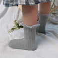 thumbnail image 4 of ZRBYWB Toddler Kids Baby Socks Baby Toddlers Girls Mid Calf Length Socks 1 Pair Bow Lace Long Stockings Ruffled School Socks, 4 of 4
