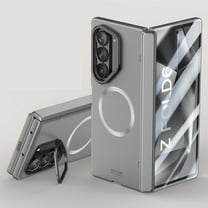 Elehold Magnetic for Samsung Galaxy Z Fold 6 Case with Hinge Protection & Front Screen Protector & Camera Ring Stand, Compatible with MagSafe, Full Body Phone Cover for Samsung Z Fold 6,Gray