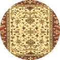 thumbnail image 1 of Ahgly Company Indoor Round Abstract Chrome Gold Yellow Abstract Area Rugs, 6' Round, 1 of 6
