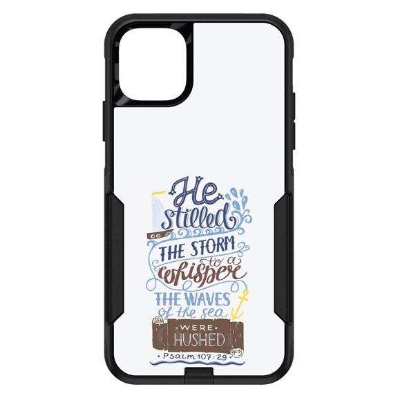 DistinctInk OtterBox Commuter Custom Case for Apple iPhone 15 (6.1" Screen) - He Stilled the Storm, Waves Were Hushed - Shockproof Protection