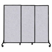 Versare QuickWall Sliding Portable Partition | Durable Privacy Room Divider Screen | 3 Panels | 7' Wide and Up to 7'4" Tall SoundSorb Panels