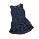 thumbnail image 4 of Conjunto de tres piezas de vestido vaquero retro sin mangas estilo azul marino para niña de verano, chaqueta y cinturón, de 1 a 8 años, 4 of 6