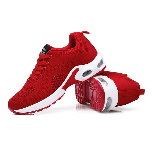 Qarigey 1 par de zapatillas deportivas transpirables para mujer, zapatillas deportivas para caminar, calzado para hacer ejercicio de Calzado Rojo/43