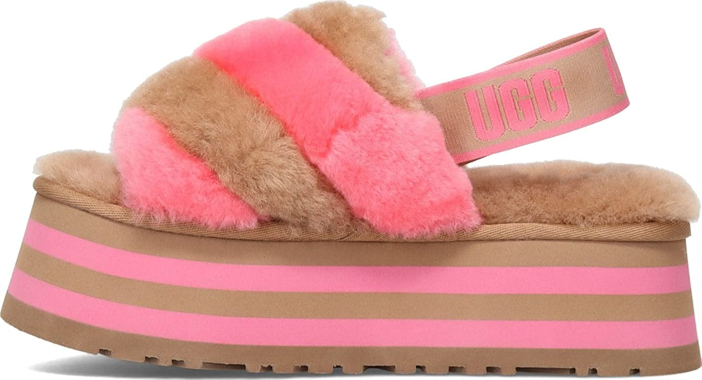 Beter twaalf tank UGG Womens, Disco Stripe Slide Sandal 8 Chestnut/Pink Rose Combo -  Walmart.com