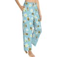thumbnail image 3 of PISONIC Flying Yellow Bees Cute Printed Women's Pajama Pants, Comfy Pajama Bottoms With Pockets&Drawstring, 3 of 7
