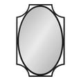 thumbnail image 2 of Kate and Laurel Rateau Modern Scalloped Oval Wall Mirror, 20 x 30, Black, Decorative Wall Decor with Oval Mirror and Scalloped Outer Frame for Trendy Concentric Design, 2 of 7