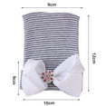 thumbnail image 6 of Newborn Hospital Hat Infant Baby Hat Cap with Big Bow Soft Cute Knot Nursery Beanie (1 or 3 Pack Bow Knit Rhinestone Ribbon/ 0-3 Month), 6 of 7