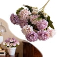 thumbnail image 2 of Artificial Flowers Fake Mini Hydrangea Bulk Wedding Decoration Silk Bouquet Peony Decor Plastic Flower Arrangements Table Centerpieces,for Anniversary Valentine's Day and Christmas Decor,Purple, 2 of 9