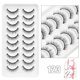 thumbnail image 1 of Pestañas postizas naturales AYRMILLA, 5/10/14 pares, pestañas de visón 3D dramáticas, extensión de pestañas postizas gruesas, maquillaje falso Cils maquiagem Dengxun unisex, 1 of 2