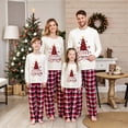 thumbnail image 3 of RUINIXCW Christmas Family Matching Pajamas Set Christmas Jammies Family Holiday Outfits Xmas PJS Set Sleepwear for Whole Family Tree Letter Print Long Sleeve Tops and Plaid Pants Set, 3 of 10
