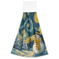 thumbnail image 2 of Wobogo Starry Night Snowman Hand Towel Set of 2 Absorbent for Kitchen and Bathroom With Velcro Hanging Loop 18.2×14in, 2 of 7