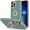 Blue Gray, variant on for iPhone 13 Pro Case with Ring Stand, 360° Rotatable Ring Holder Magnetic Kickstand, Plating Rose Gold Soft TPU Bumper Camera Protection Shockproof Protective Phone Cases Cover, Light Green